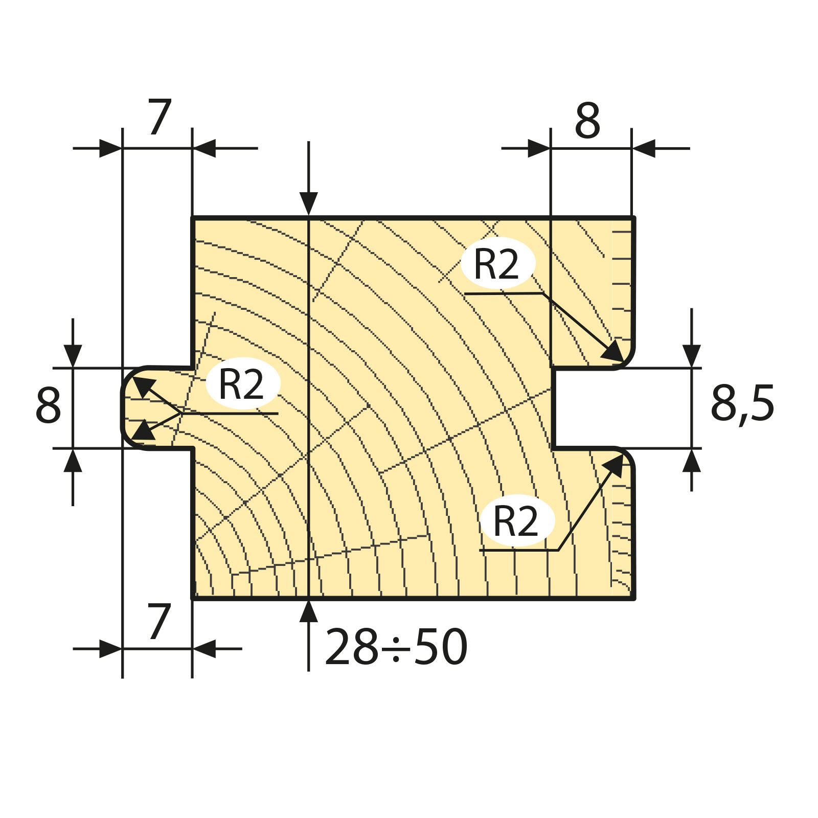 03.Zestawy frezów profilowych [/] deska podłogowa profil 6200/12 [/] z=4.0 HSS [/] połącznie typu pióro - wpust