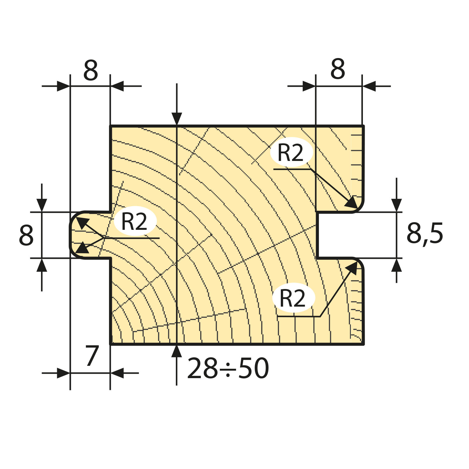 04.Zestawy frezów profilowych [/] deska podłogowa profil 6200/13 [/] z=4.0 HSS i HM [/] połącznie typu pióro - wpust