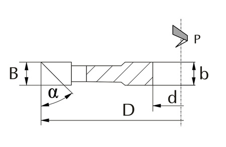 1201W125P0001 Frez nasadzany profilowy 1201 125x10/40 z=4.1 HM fazowanie krawędzi kątem 45°