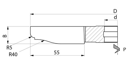 P204W200P0002 Frez nasadzany profilowy P-204 200x20/30 z=4.1 HM do płycin