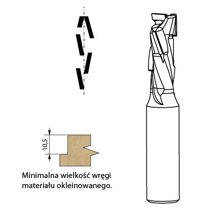 TJD073.0030 Frez trzpieniowy DIA TJD073 16/16x35 z=1+1 DP Prawy formatowanie / wręgowanie / rozcinanie / wykonywanie rowków eco możliwość 2-3 krotnego ostrzenia