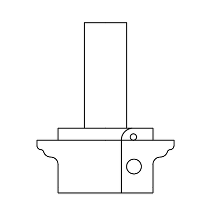 GTF.0044.10 Zestaw głowic profilowych GTF 65/20x25 z=2.1. HM Prawy Front meblowy profil 4.1, głowica do zestawu profil 4