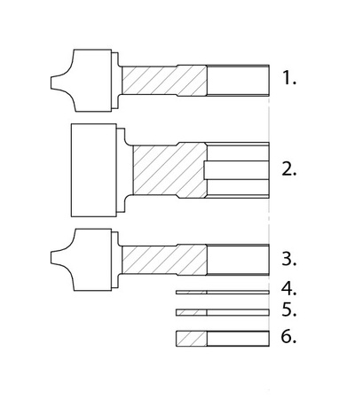 FP1500S134-0002 Zestaw frezów profilowych FP-15 134x16-36/40 z=4.0 HSS obustronne zaokrąglanie krawędzi promieniem R=5/5