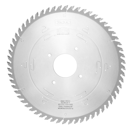 SP2105010 Piła tarczowa PI-521VS Premium 320x4,4/3,2x65 z=60 GA y=15° Piła formatyzująca / cięcie w pakiecie