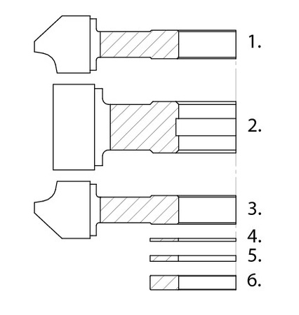 FP0600W134-0001E Zestaw frezów profilowych FP-06 ECO 134x26-62/40 z=4.0 HM=3.0 mm obustronne zaokrąglanie i fazowanie krawędzi 5/45°