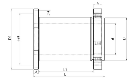 WHAT01352Z Tuleja z nakrętką 70/50x115 L1=88