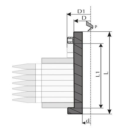 WHAT01352Z Tuleja z nakrętką 70/50x115 L1=88