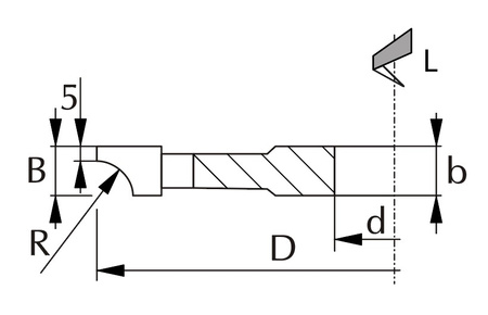 P101W125L0007 Frez nasadzany profilowy P-101 125x20/30 z=4.0 HM zaokrąglanie krawędzi promieniem R