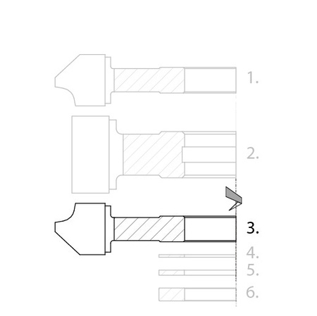FP0501W134P0001 Frez nasadzany profilowy Nr.3 134x20/40 z=4.0 HM zaokrąglanie i fazowanie krawędzi 5/45° do zestawów FP-05 i FP-06