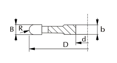 P105W125-0001 Frez nasadzany profilowy P-105 125x8/30 z=4.0 HM profilowanie żłobka promieniem R