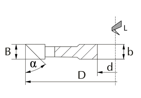 1201W125L0001 Frez nasadzany profilowy 1201 125x10/40 z=4.1 HM fazowanie krawędzi kątem 45°