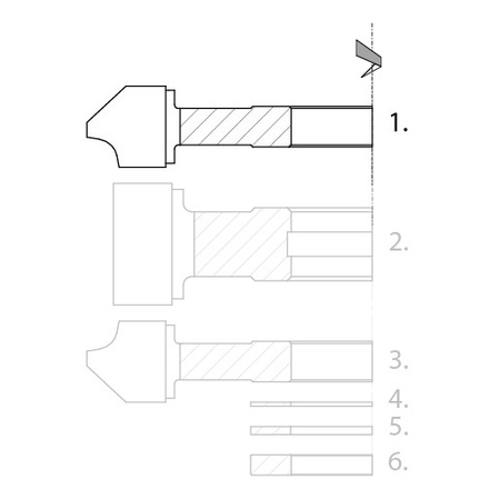 FP0501S134L0002 Frez nasadzany profilowy Nr.1 134x20/40 z=4.0 HSS zaokrąglanie i fazowanie krawędzi 5/45° do zestawów FP-05 i FP-06