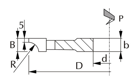 P101W125P0006 Frez nasadzany profilowy P-101 125x17/30 z=4.0 HM zaokrąglanie krawędzi promieniem R