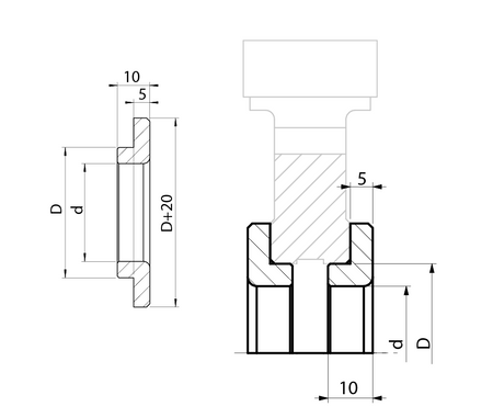 WHAT00001 Tuleja redukcyjna z kołnierzem, TRK 30/25x10