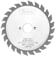 S0501011 Piła tarczowa PI-405T 125x2,8-3,6/1,0-2,2x22 z=2x12 GM y=12° Podcinak / zestaw z regulacją do rowków / regulowana szerokosć przekładkami