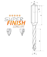WPM01S.055.10.070.035L Wiertło przelotowe monolityczne WPM-01S 5,5/10x35 L=70 HM Lewy Super wykończenie / Super Finish 